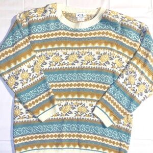 Vintage 80’s Cricket Lane Fair Isle sweater size large